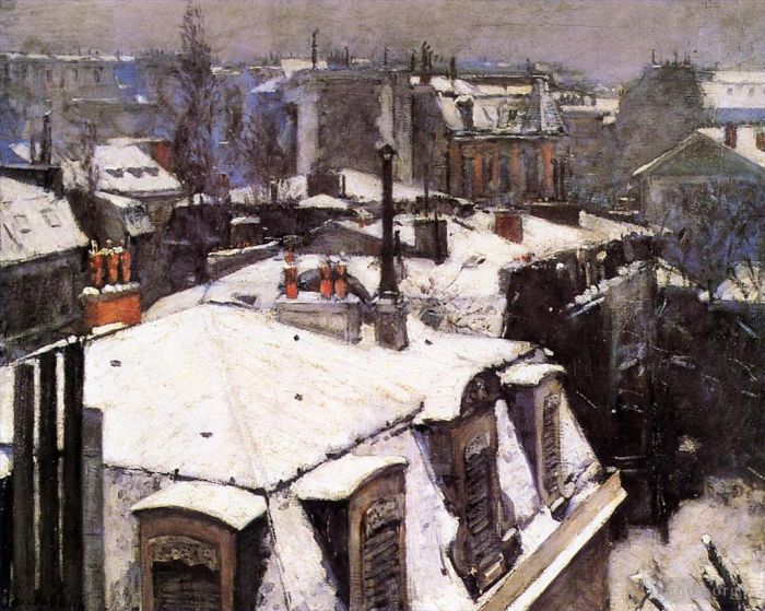 Gustave Caillebotte Ölgemälde - Dächer unter Schnee