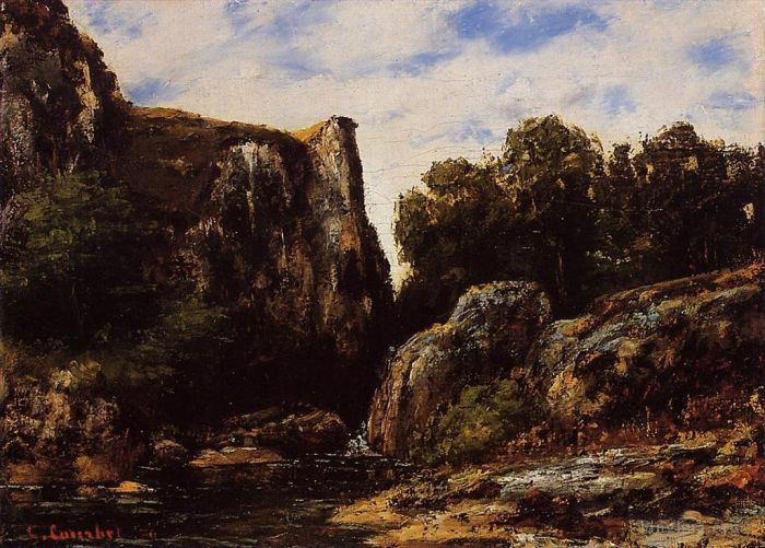 Gustave Courbet Ölgemälde - Ein Wasserfall im Jura