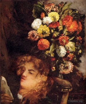 Gustave Courbet Werk - Kopf Einer Frau Mit Blumen