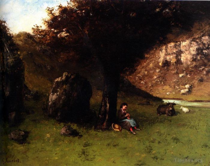 Gustave Courbet Ölgemälde - La Petite Bergere Die junge Schäferin