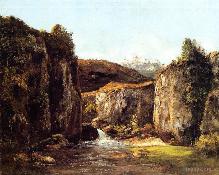 Gustave Courbet Ölgemälde - Landschaft Die Quelle zwischen den Felsen des Doubs