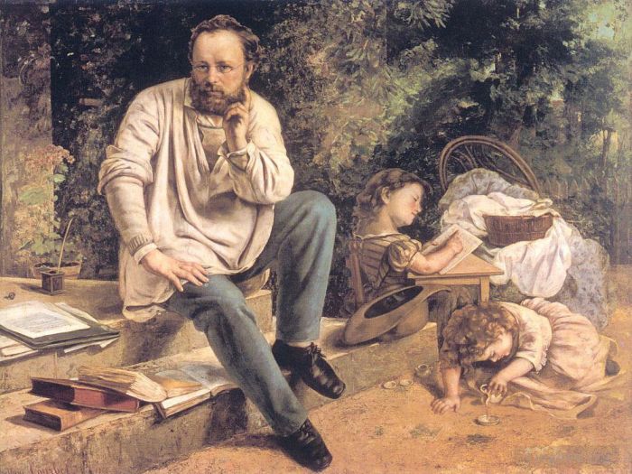 Gustave Courbet Ölgemälde - Porträt von PJ Proudhon im Jahr 1853