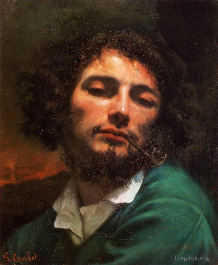 Gustave Courbet Ölgemälde - Porträt des Künstlers alias Mann mit Pfeife