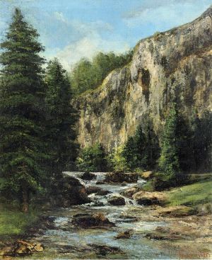 Gustave Courbet Werk - Studie für Landschaft mit Wasserfall