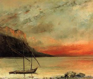 Gustave Courbet Werk - Sonnenuntergang am Genfer See