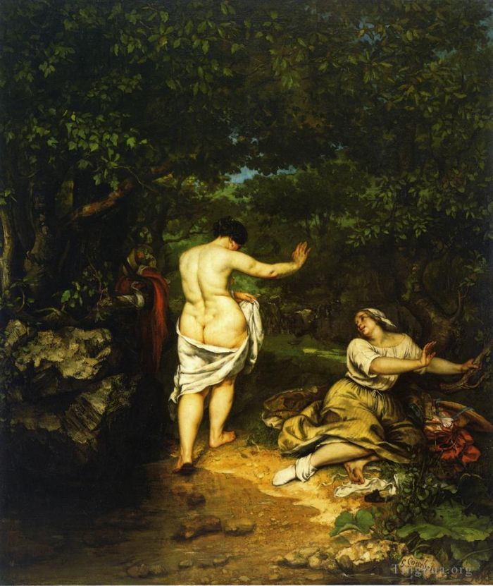 Gustave Courbet Ölgemälde - Die Badegäste
