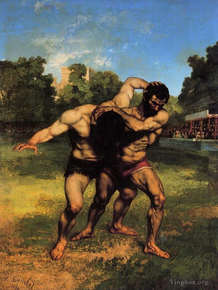 Gustave Courbet Ölgemälde - Die Wrestler
