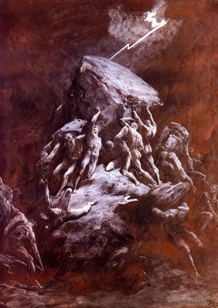 Gustave Dore Ölgemälde - La Chute Des Titans