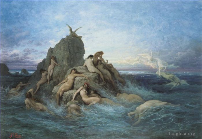 Gustave Dore Ölgemälde - Les Oceanides Les Naiades de la mer