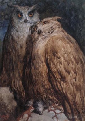 Gustave Dore Werk - Zwei Eulen