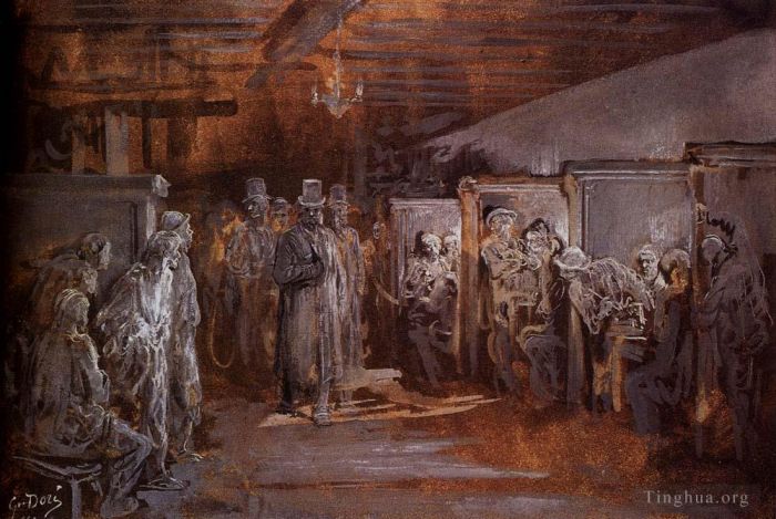 Gustave Dore Andere Malerei - Taverne in Whitechapel