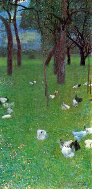 Gustave Klimt Werk - Nach dem Regengarten mit Hühnern in St. Agatha