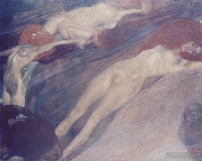 Gustave Klimt Ölgemälde - Bewegtes Wasser