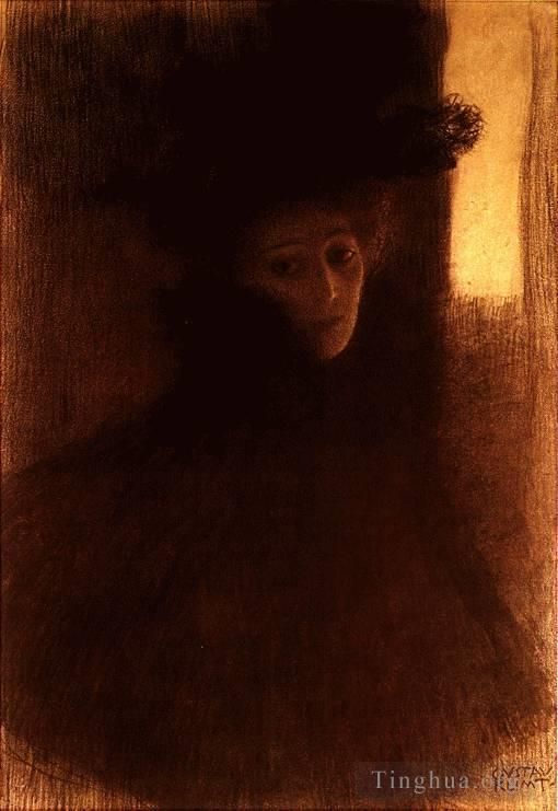 Gustave Klimt Ölgemälde - Dame mit Cape 1897