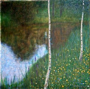Gustave Klimt Werk - SEEUFER MIT BIRKEN