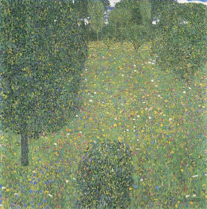 Gustave Klimt Ölgemälde - Landschaftsgartenwiese in Blüte