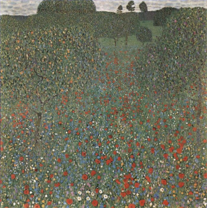 Gustave Klimt Ölgemälde - Mohnfeld