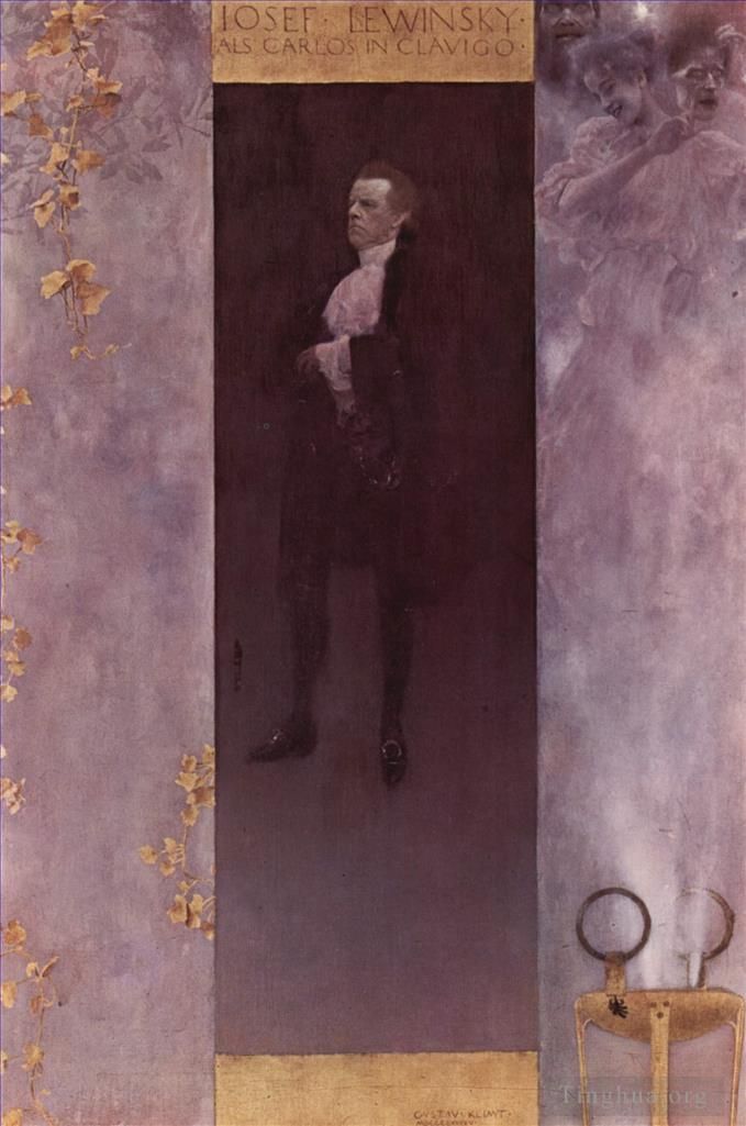 Gustave Klimt Ölgemälde - Porträt des Schauspielers Josef Lewin, Skyals Carlos