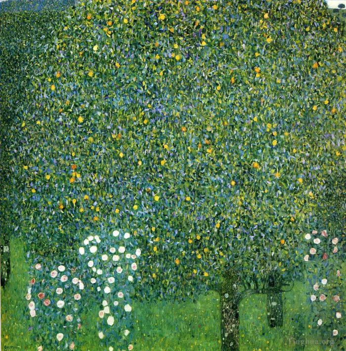 Gustave Klimt Ölgemälde - Rosen unter den Bäumen