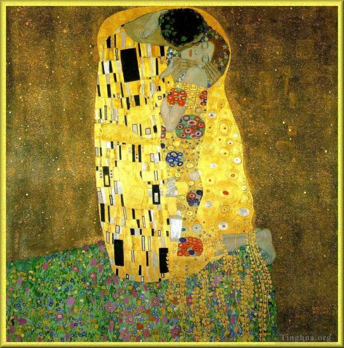 Gustave Klimt Ölgemälde - Der Kuss (Das Liebespaar)