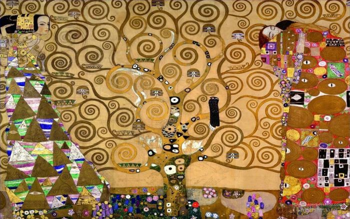 Gustave Klimt Ölgemälde - Der Baum des Lebens Stoclet-Fries