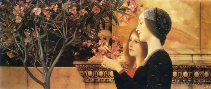 Gustave Klimt Ölgemälde - Zwei Mädchen mit einem Oleander