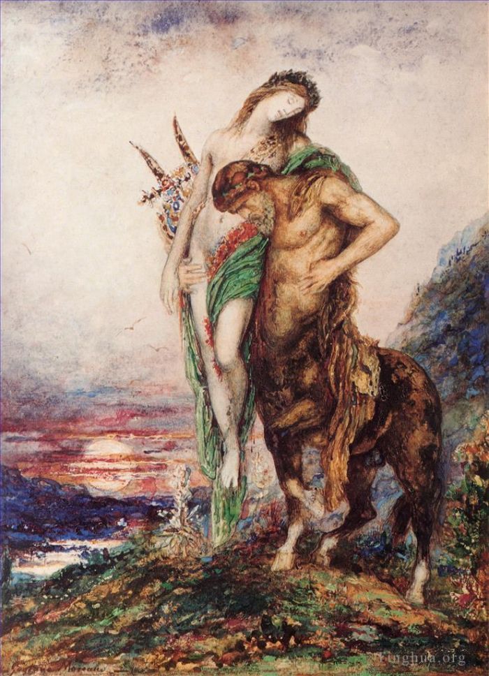 Gustave Moreau Ölgemälde - Der tote Dichter, geboren von einem Zentauren
