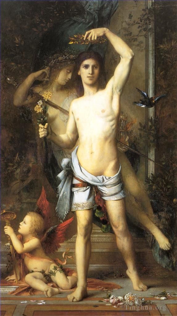 Gustave Moreau Ölgemälde - Der junge Mann und der Tod