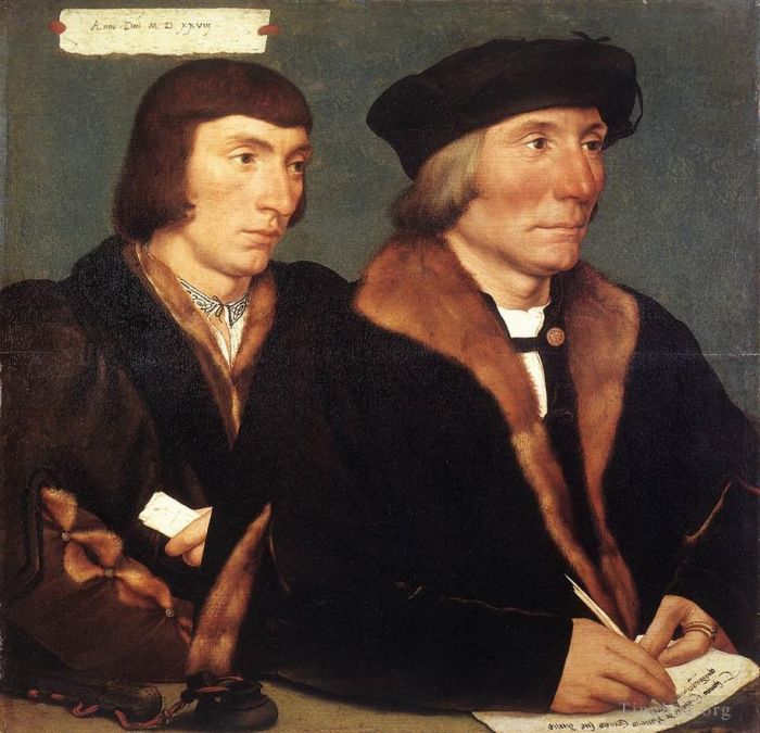 Hans Holbein the Younger Ölgemälde - Doppelporträt von Sir Thomas Godsalve und seinem Sohn John