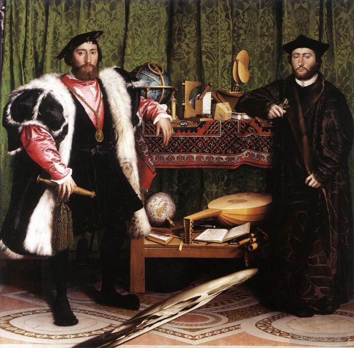 Hans Holbein the Younger Ölgemälde - Jean de Dinteville und Georges de Selve Die Botschafter
