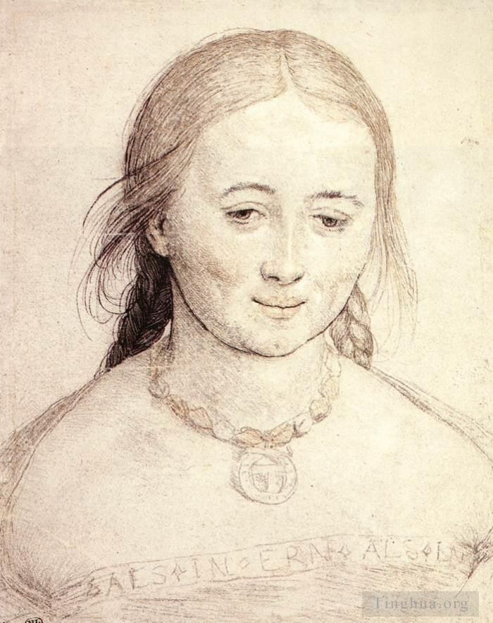 Hans Holbein the Younger Andere Malerei - Kopf einer Frau