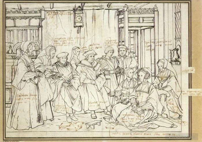 Hans Holbein the Younger Andere Malerei - Studie zum Familienporträt von Sir Thomas More