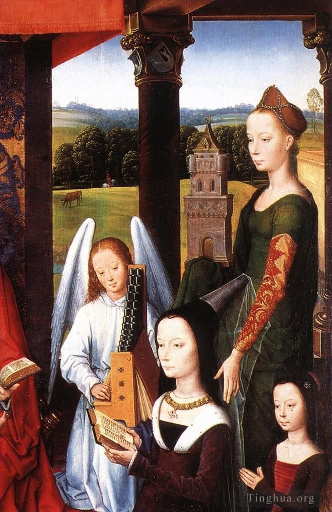 Hans Memling Ölgemälde - Das Donne Triptychon 1475detail4Mitteltafel