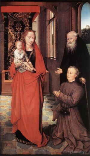 Hans Memling Werk - Jungfrau und Kind mit dem heiligen Abt Antonius und einem Stifter 1472