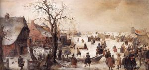 Hendrick Avercamp Werk - Winterszene auf einem Kanal