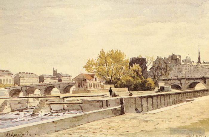 Henri-Joseph Harpignies Andere Malerei - Pont Neuf Paris