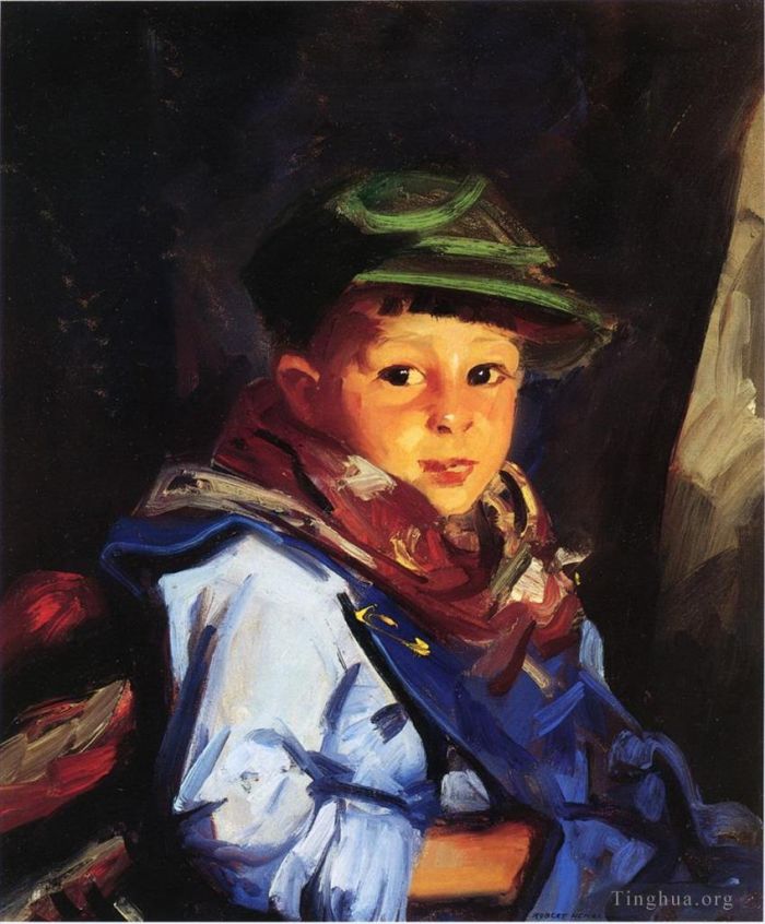 Robert Henri Ölgemälde - Junge mit grüner Mütze, auch bekannt als Chico