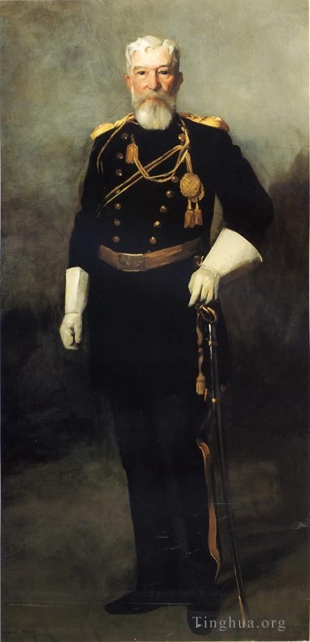Robert Henri Ölgemälde - Porträt von Colonel David Perry 9. US-Kavallerie
