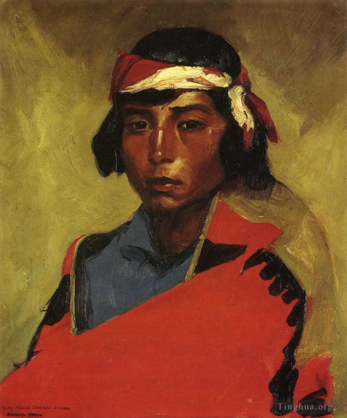 Robert Henri Ölgemälde - Junger Bock vom Tesuque Pueblo