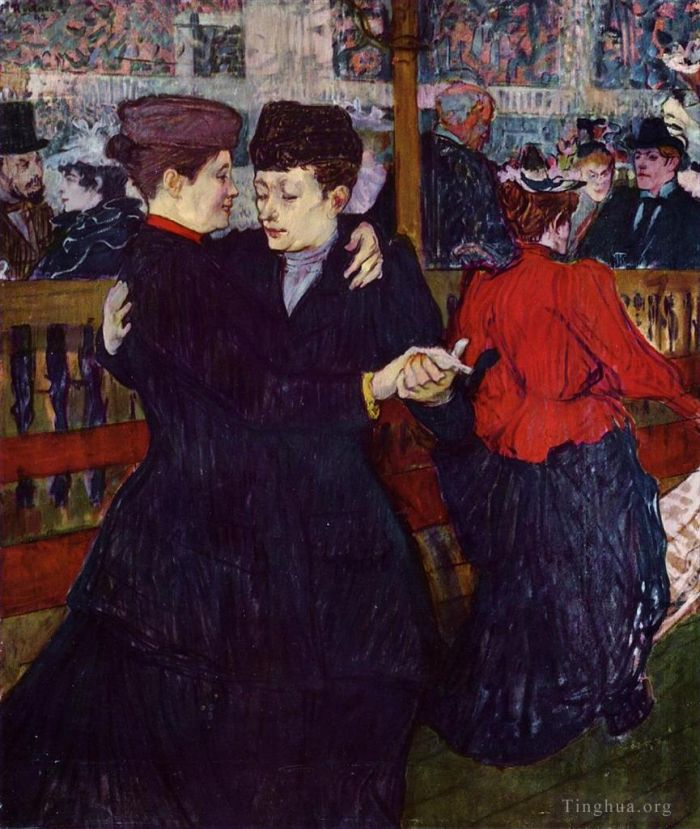 Henri de Toulouse-Lautrec Ölgemälde - Im Moulin Rouge die zwei Walzer