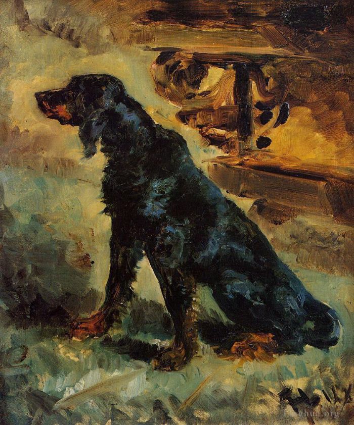 Henri de Toulouse-Lautrec Ölgemälde - Dun a Gordon Setter, der dem Comte Alphonse de Toulouse Lautrec 1881 gehörte