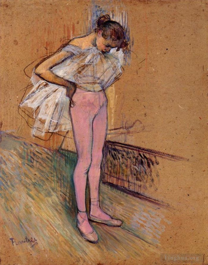 Henri de Toulouse-Lautrec Andere Malerei - Tänzerin passt ihre Strumpfhosen an