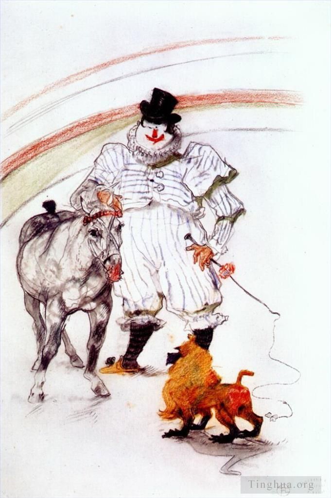 Henri de Toulouse-Lautrec Andere Malerei - Bei der Zirkuspferde- und Affendressur 1899