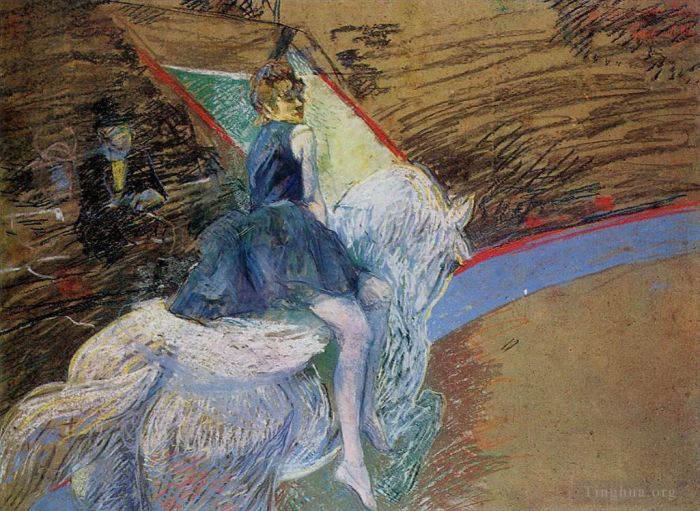 Henri de Toulouse-Lautrec Andere Malerei - Beim Cirque Fernando Reiter auf einem weißen Pferd 1888