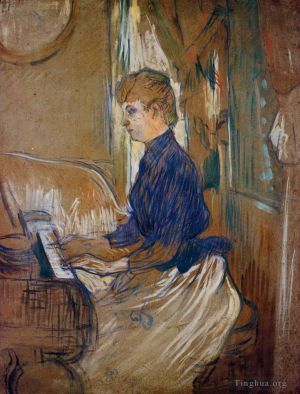 Henri de Toulouse-Lautrec Werk - Am Klavier Madame Juliette Pascal im Salon des Chateau de Malrome 1896