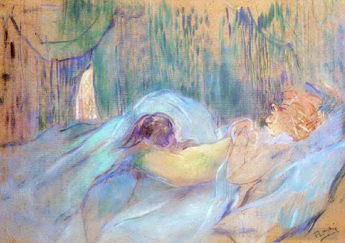 Henri de Toulouse-Lautrec Andere Malerei - Bordell in der Rue des Moulins Rolande 1894
