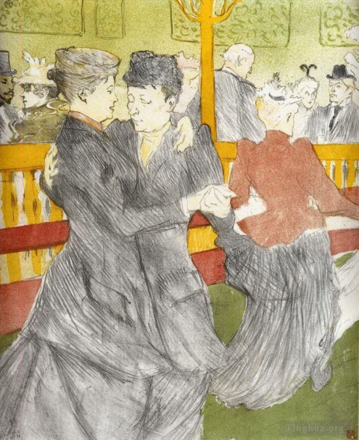 Henri de Toulouse-Lautrec Andere Malerei - Tanz im Moulin Rouge 1897