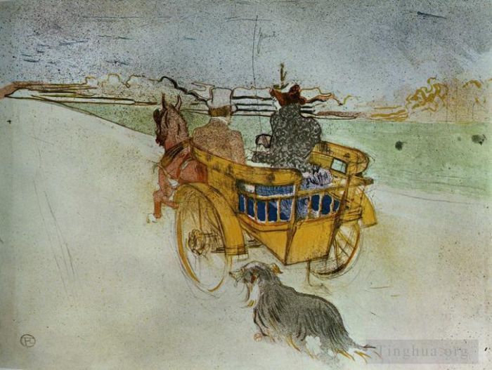 Henri de Toulouse-Lautrec Andere Malerei - La Charrette Anglaise, der englische Hundekarren, 1897