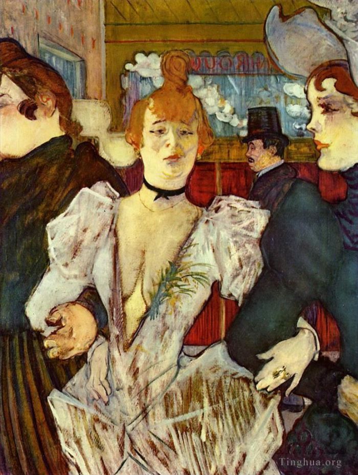 Henri de Toulouse-Lautrec Andere Malerei - La Goulue kommt mit zwei Frauen im Moulin Rouge an, 1892