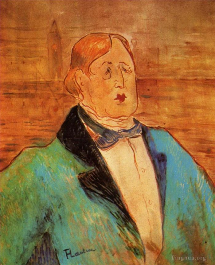 Henri de Toulouse-Lautrec Andere Malerei - Porträt von Oscar Wilde 1895